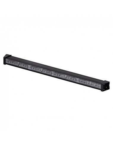 LED Warnbalken 628×35×77 mm R10 R65, 12/24V, 36 LED, 6 Blitzmodi, IP67, Schraubmontage, Amber