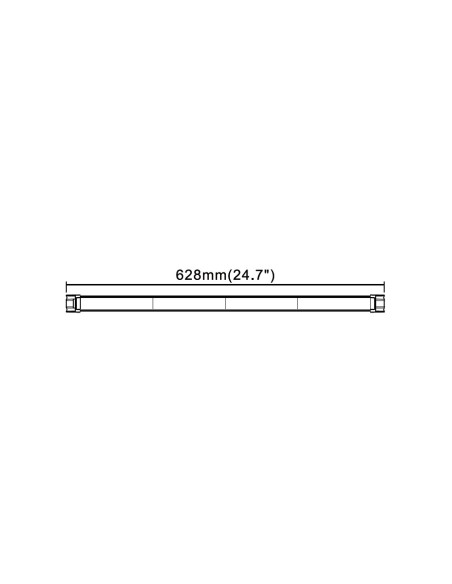 LED Warnbalken 628×35×77 mm R10 R65, 12/24V, 36 LED, 6 Blitzmodi, IP67, Schraubmontage, Amber